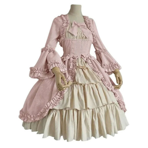 Gothic Victorian Court Dress Lolita Costume Outfit Pink