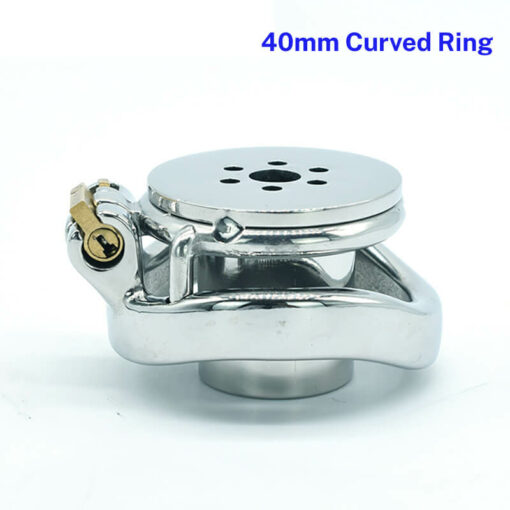 Inverted Cylinder Flat Chastity Cage 40mm Curved Ring
