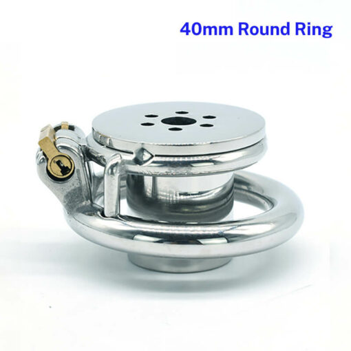 Inverted Cylinder Flat Chastity Cage 40mm Round Ring