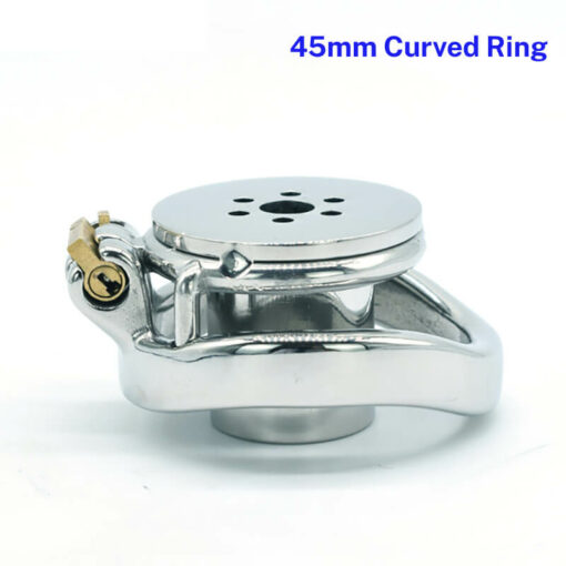 Inverted Cylinder Flat Chastity Cage 45mm Curved Ring