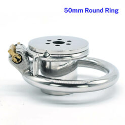 Inverted Cylinder Flat Chastity Cage 50mm Round Ring