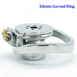 Inverted Cylinder Flat Chastity Cage 55mm Curved Ring