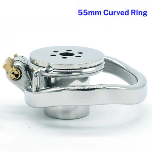 Inverted Cylinder Flat Chastity Cage 55mm Curved Ring