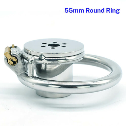 Inverted Cylinder Flat Chastity Cage 55mm Round Ring