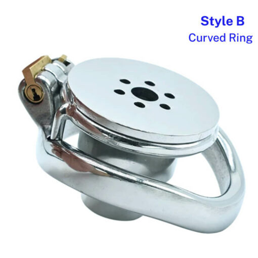 Inverted Cylinder Flat Chastity Cage StyleB Curved Ring