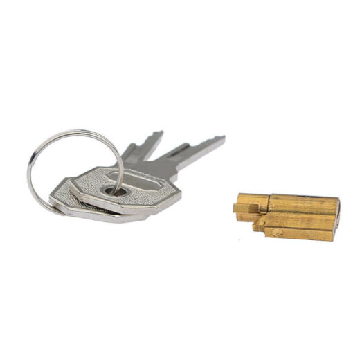 Male Chastity Cage Key With Cylinder Lock Brass Version Unassembled