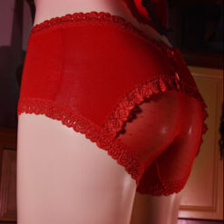 Mens Sissy Pouch Panties With Butt Cheeks Exposed Red Back