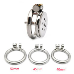 Metal Flat Chastity Cage Rings With The Cage
