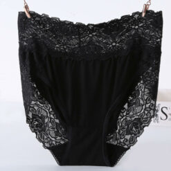 Plus Size Lace High Waist Panties For Sissy Men Black