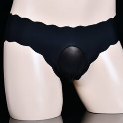 Seamless Silky Bikini Panty With Cock Pouch Black