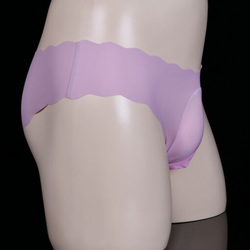 Seamless Silky Bikini Panty With Cock Pouch Pink Side
