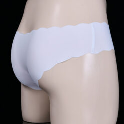 Seamless Silky Bikini Panty With Cock Pouch White Back