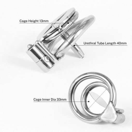 Sissy Flat Urethral Chastity Cage With Waist Strap Cage Size