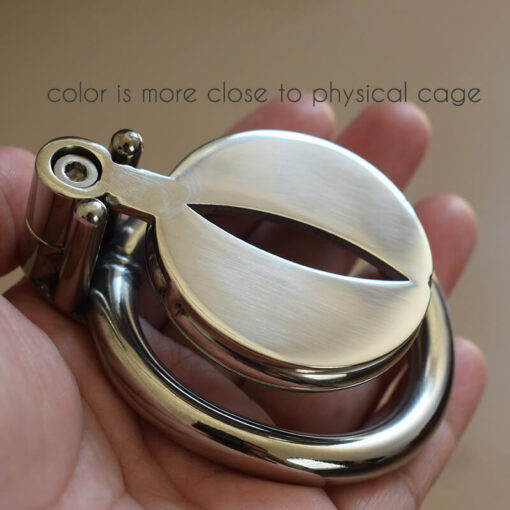 Sissy Flat Urethral Chastity Cage With Waist Strap In Hand
