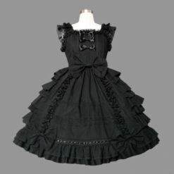 Sissy Luxurious Frilly Princess Dress Black Front