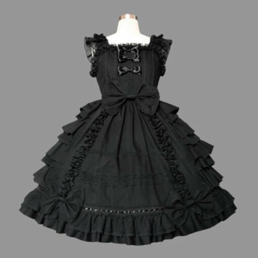 Sissy Luxurious Frilly Princess Dress Black Front