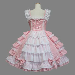 Sissy Luxurious Frilly Princess Dress Pink Back