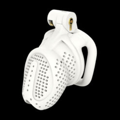 3D Printed Bee-hive Chastity Cage White With Arc Ring