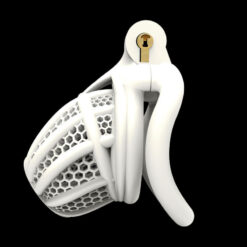 3D Printed Lattice Chastity Cage White With Arc Ring