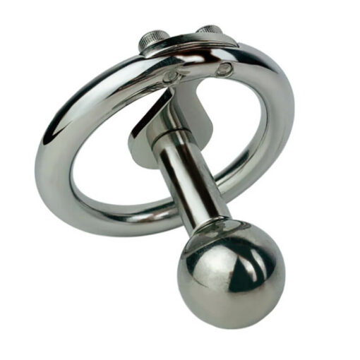 Double Screwed Negative Ball Inverted Steel Chastity Cage With Bar Back