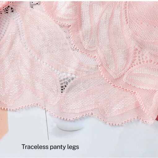 Floral Petal Nylon Full Lace Sheer Panties Legs Detail