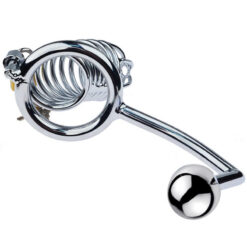Male Chastity Bird Cage With Anal Hook Butt Plug Style1 Bottom