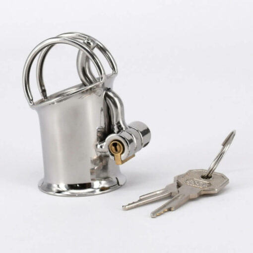 Prince Albert Piercing Male Chastity Cage With Keys