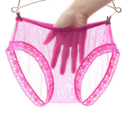 Sexy Sheer Nylon Sissy Bikini Panties Pink