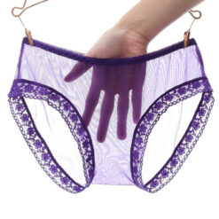 Sexy Sheer Nylon Sissy Bikini Panties Purple
