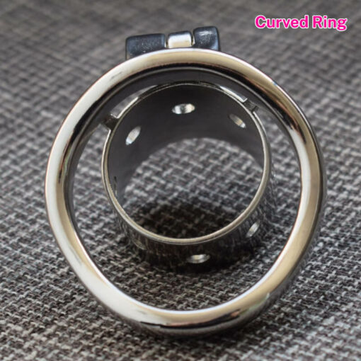 Short Open Ended Tube Chastity Cage With Curved Ring Bottom