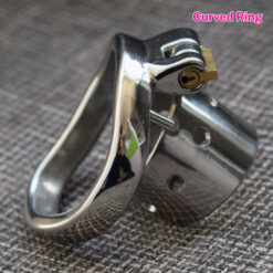 Short Open Ended Tube Chastity Cage With Curved Ring Side