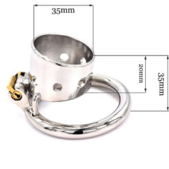 Short Open Ended Tube Chastity Cage With Round Ring Size