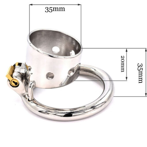 Short Open Ended Tube Chastity Cage With Round Ring Size