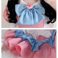 Anime Pink Sissy Maid Lolita Dress Plus Size Cosplay Costume Set Pink Details