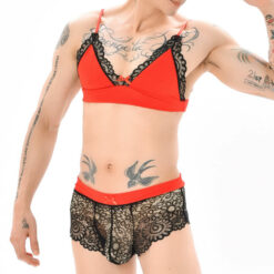 Cute Sissy Bra And Panties For Training Model Red Front