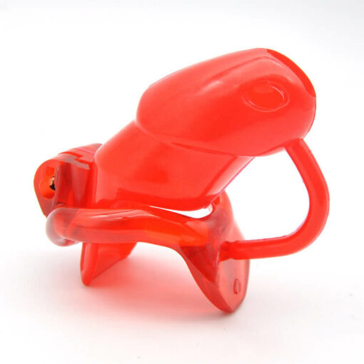 Soft Silicone Holy Trainer Sissy Chastity Cage Red
