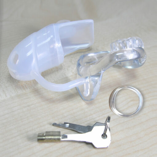 Soft Silicone Holy Trainer Sissy Chastity Cage White Accessories