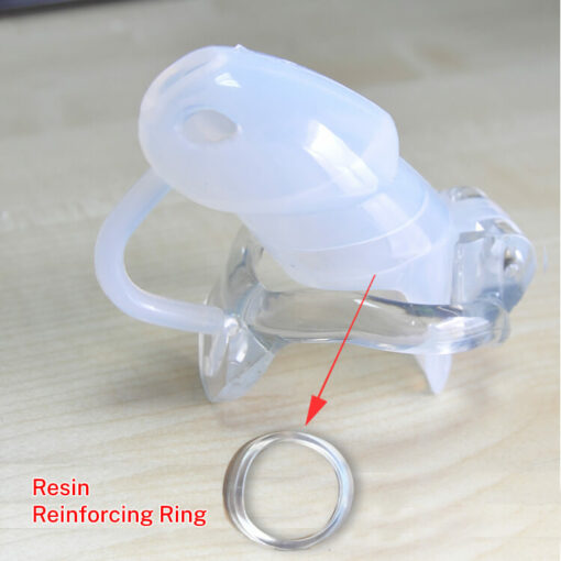 Soft Silicone Holy Trainer Sissy Chastity Cage White Reinforcing Ring