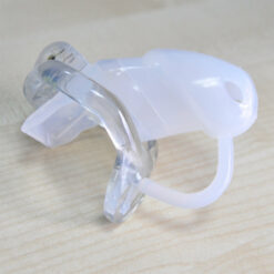 Soft Silicone Holy Trainer Sissy Chastity Cage White Side
