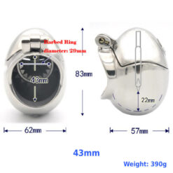 Anti Pullout Steel Egg Chastity Device With 43mm Ring