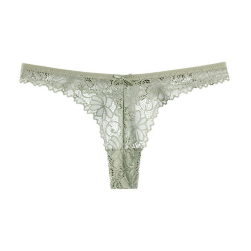 Full Lace Stretch Femboy Thong Green