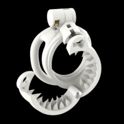 Kali's Teeth Bracelet Double Lock Chastity Cage White With Open Bracelet