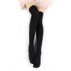 Thigh High Elastic Velvet Stockings Black