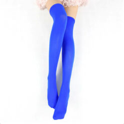 Thigh High Elastic Velvet Stockings Blue