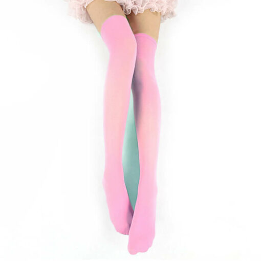 Thigh High Elastic Velvet Stockings Pink