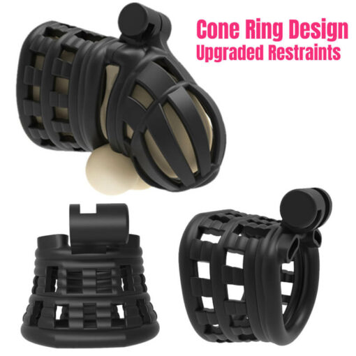 Anti-Pullout Cone Ring Chastity Cage