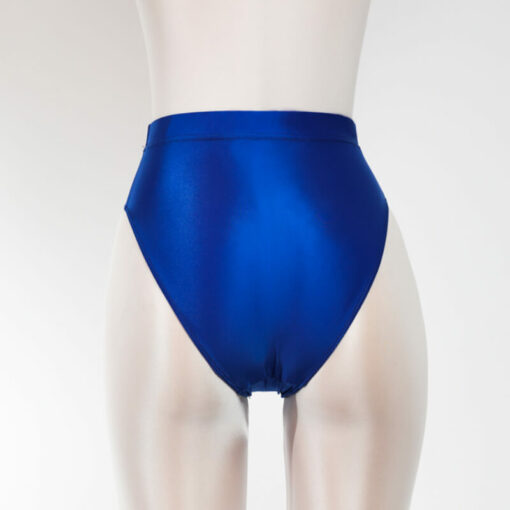 French Cut Silky Shiny Panties For Sissy Men Blue Back