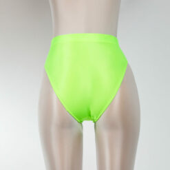 French Cut Silky Shiny Panties For Sissy Men Green Back