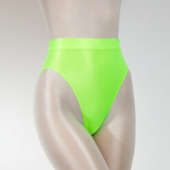 French Cut Silky Shiny Panties For Sissy Men Green Front