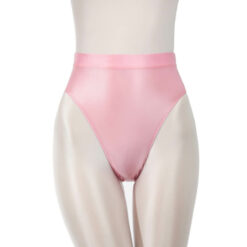 French Cut Silky Shiny Panties For Sissy Men Pink Front